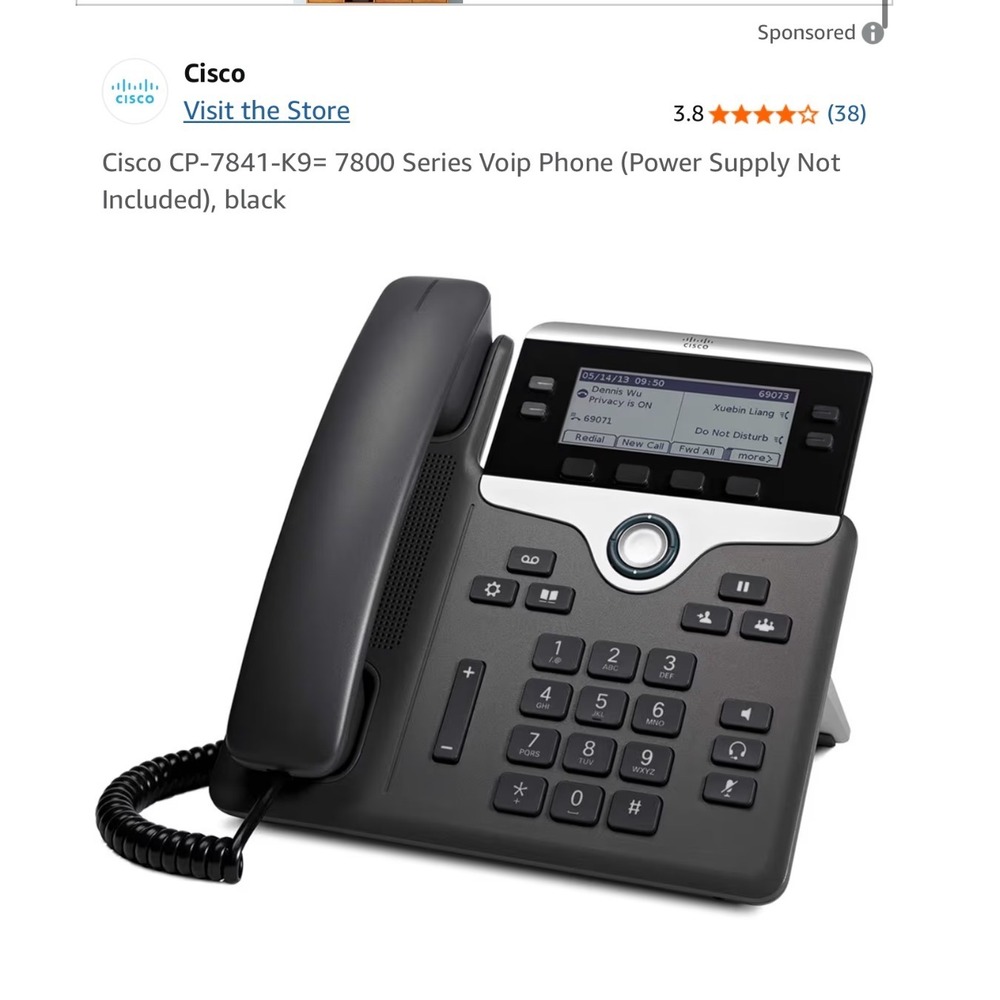 Cisco‎ CP-7841-K9 VoIP Phone 7800 Series, Business Office Telephone, Black